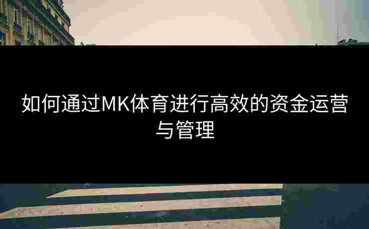 如何通过MK体育进行高效的资金运营与管理