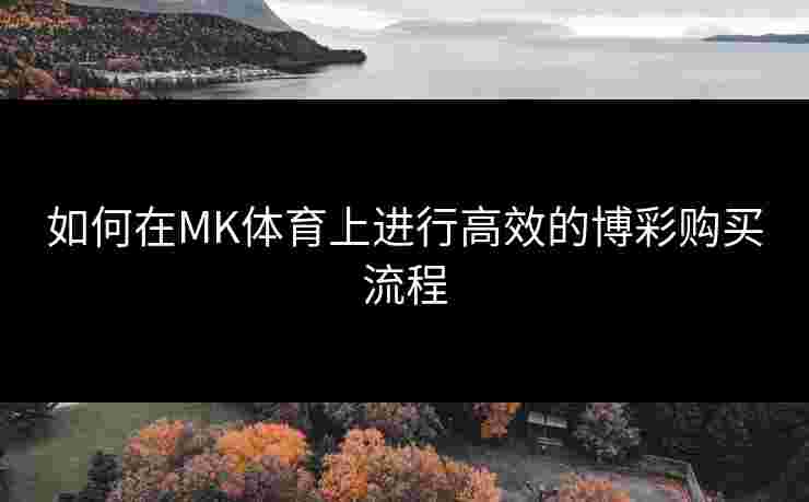 如何在MK体育上进行高效的博彩购买流程